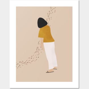 Moody Woman, Sad Woman Illustration Posters and Art